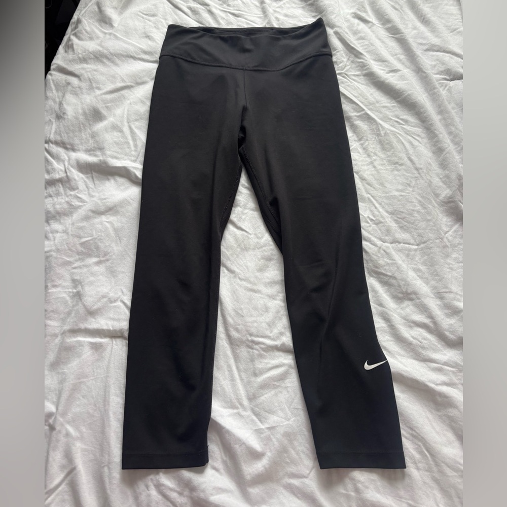 Nike Black Capri Leggings with White Swoosh